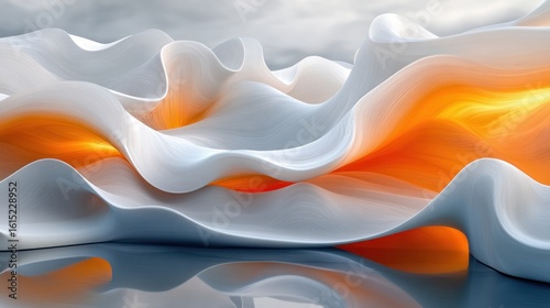 Abstract, flowing forms in light and shadow