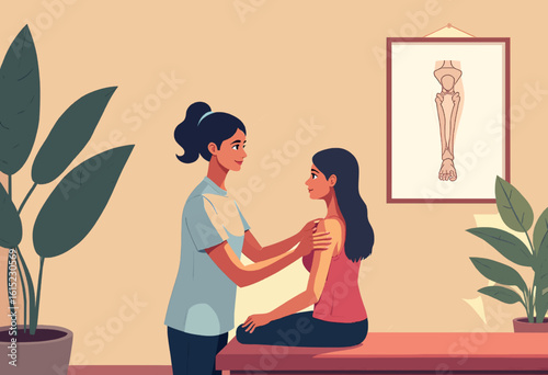 Physical therapy session for shoulder injury