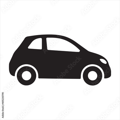 Silhouette small car icon transport vehicle automobile vector illustration