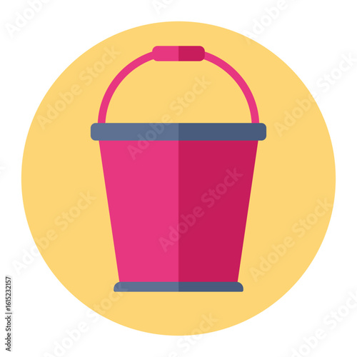Bucket editable sign icon. Perfect vector collection  beach bucket silhouette symbol web graphic design. Cute beach bucket filled, simple flat style design. Vector image.