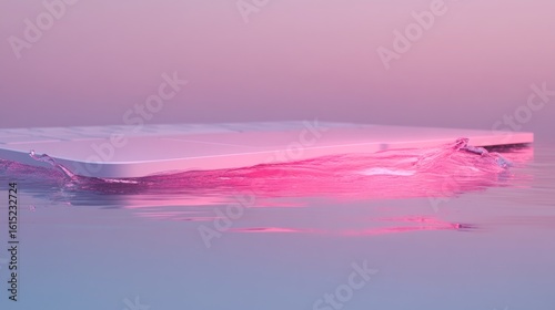 Pink tablet in water splash
