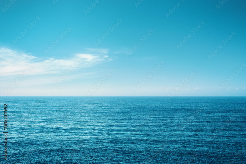 Obraz premium Ocean horizon blending seamlessly with the summer sky, minimalistic and peaceful