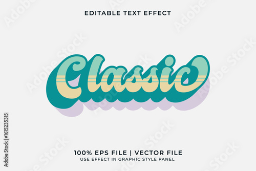 3D Editable vector text effect in Retro or Vintage style	
