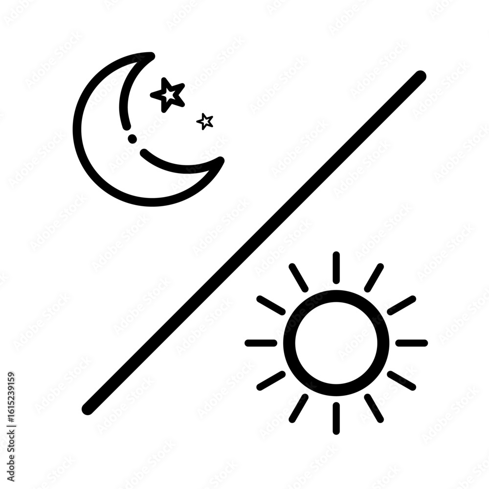 Day and night mode - vector icon Day and night mode - vector icon