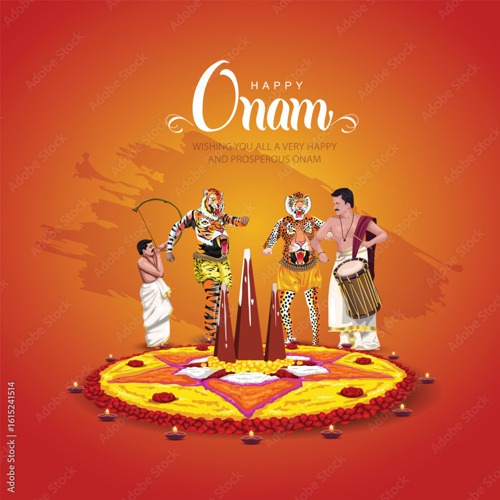 custom made wallpaper toronto digitalKerala festival happy onam with Rangoli, use for poster, leaflet , banner