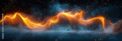 Abstract fiery waves in smoky atmosphere