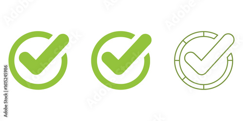 green check mark 3d icon render illustration isolated on transparent background  