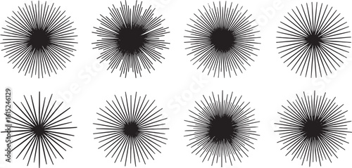Black starburst radial lines on white background abstract, abstract, starburst, radial, lines, black, white, graphic, design, pattern, burst, explosion, sunburst, rays, geometric, symmetrical, radiati