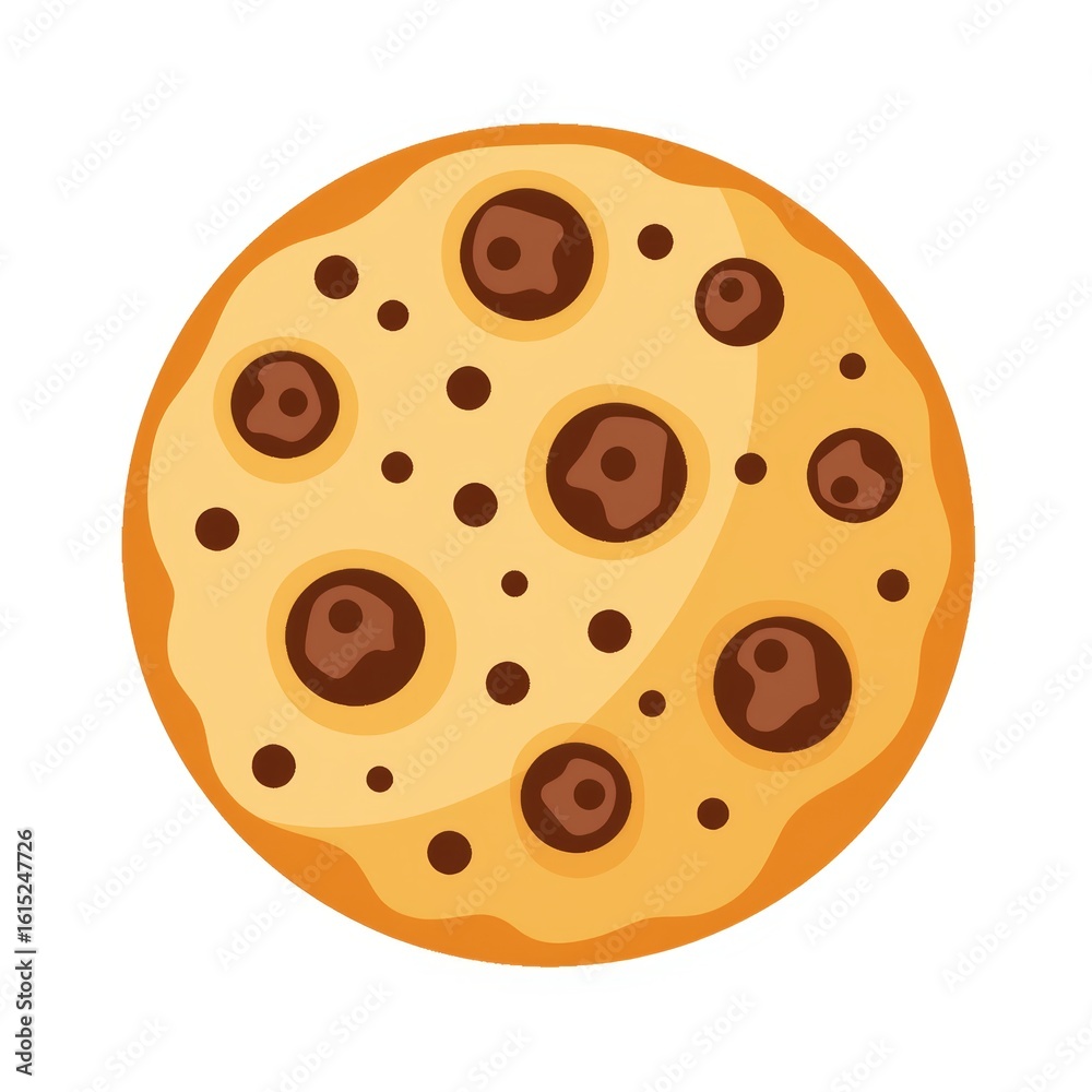 Fototapeta premium Chocolate chip cookie illustration on white background