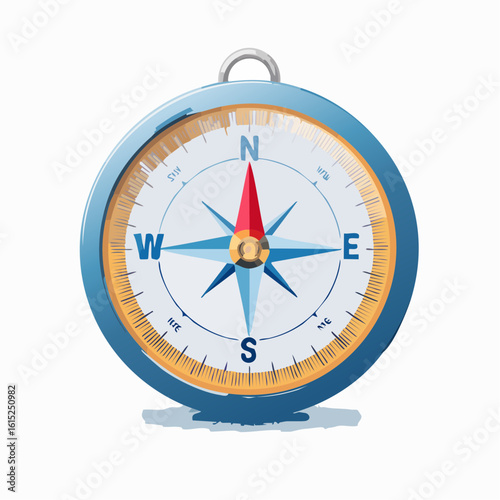 Detailed Compass Illustration with North Arrow and Directional Markings