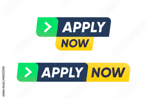 Apply Now Buttons Set template vector design