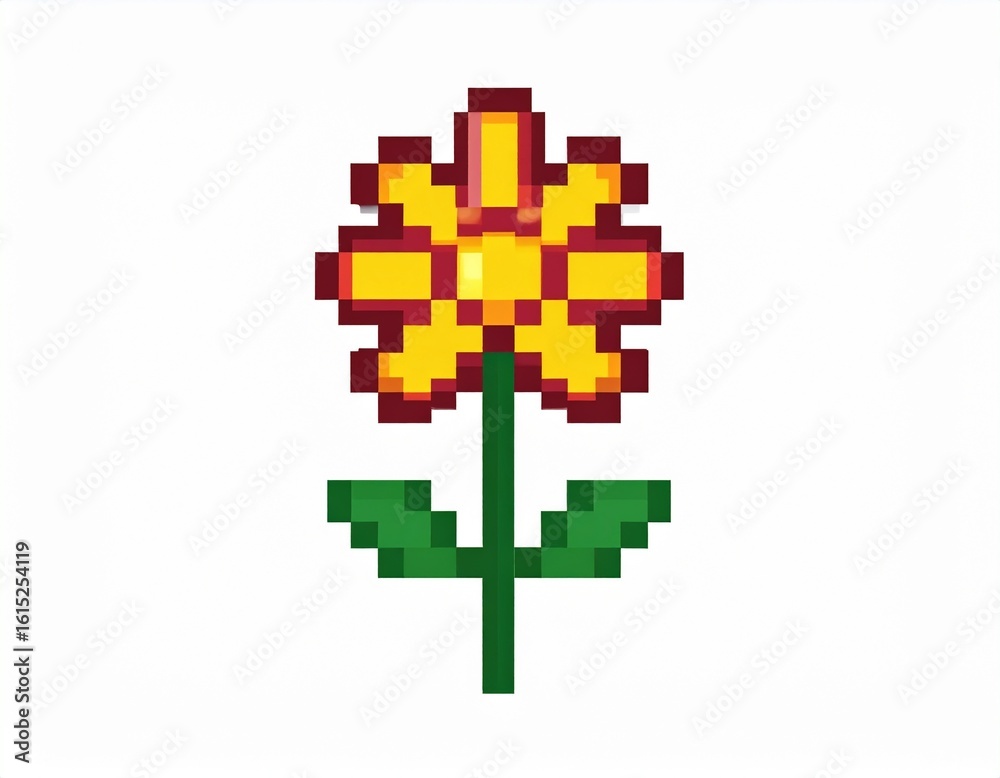 Obraz premium pixel floral pixel art
