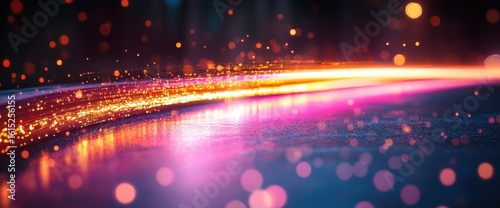 Abstract glowing line on a surface