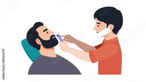 Barber Shaving Beard Vector Illustration SVG