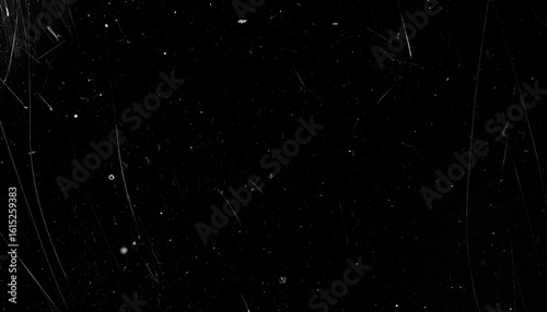 Overlay texture emulating old 8mm film with floating dust particles, hairline scratches, and occasional flicker. Black background with transparent film effects suitable for vintage and retro-style