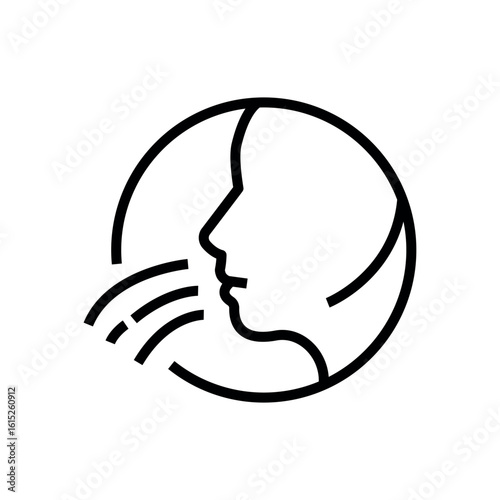Breath smell line icon vector. breath smell sign. isolated contour symbol black illustration