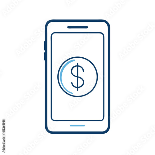 Smartphone displaying dollar sign symbol for digital payments  online transfers for donations or charity