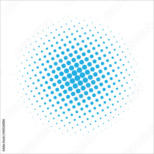 Modern vibrant halftone pattern in bright blue for dynamic designs and eye catching visual impact