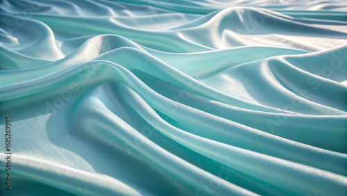 Elegant flowing silky fabric in a beautiful shade of light blue with soft shadows