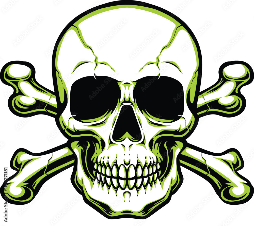 Fototapeta premium Skull with neon color