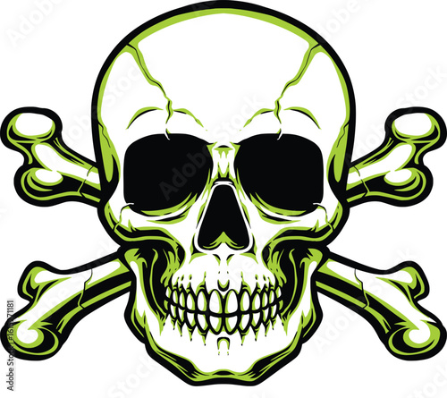 Skull with neon color
