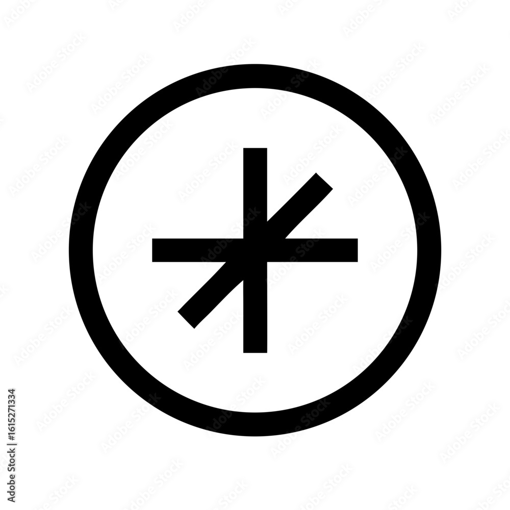 Obraz premium Cross circle icon vector illustration