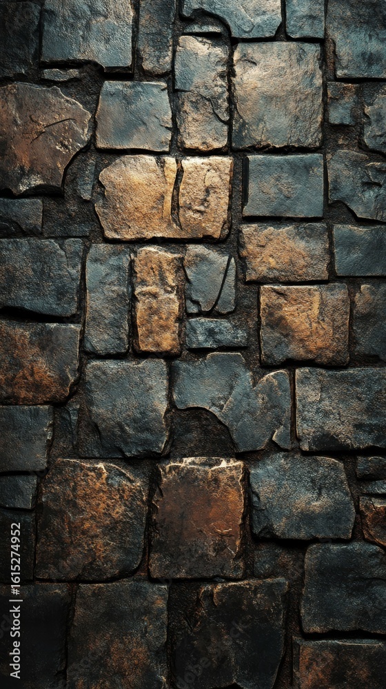 Fototapeta premium Stone Wall Texture Background with Natural Rock Pattern