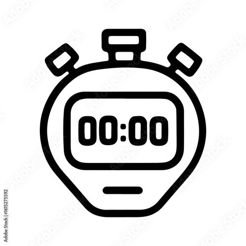 Illustration of a stopwatch displaying zero minutes and zero seconds