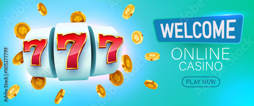 Slot machine wins the jackpot. 777 Big win concept. Casino jackpot.
