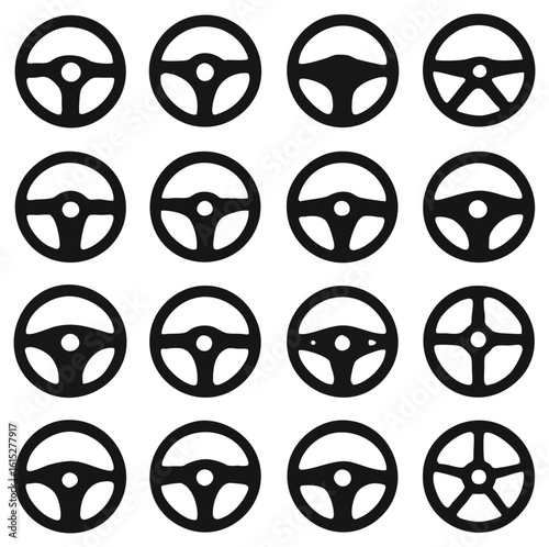 A collection of wheel designs, featuring various styles and spoke configurations. each wheel showcases a unique approach to the central hub and rim connection, offering diverse