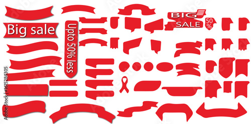 set of red and black paint splashes vector