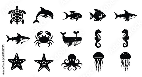Vector silhouette illustration a charming black whale silhouette with a playful spout of water against a white background
