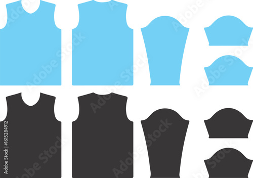 Set of flat design clothing patterns for t shirts and sleeves