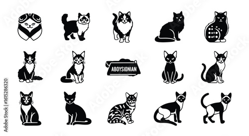 Vector silhouette illustration a cute shiba inu dog illustration with a food bowl
