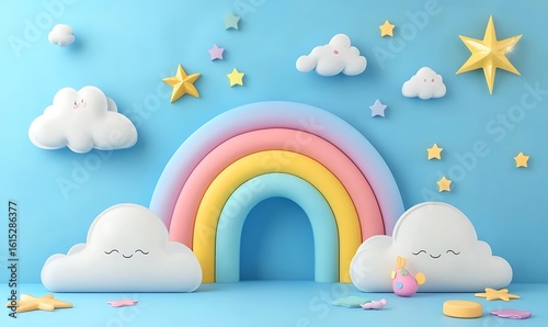 
Background podium baby cute product 3d cloud kid children display banner room toy design blue. Podium scene background rainbow baby stand studio presentation shower template stage poster sky

