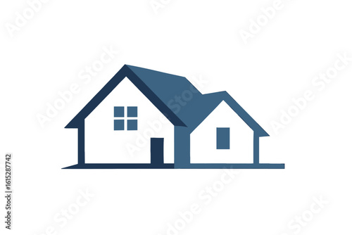 Modern blue house logo symbolizing home ownership and real estate investment opportunities