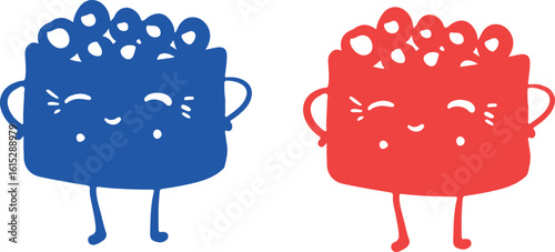 Cute sushi character japanese cuisine	
