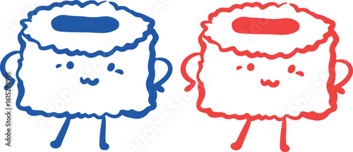 Cute sushi character japanese cuisine	
