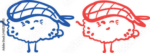 Cute sushi character japanese cuisine	
