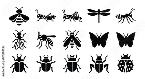 Vector silhouette illustration a black silhouette illustration of a bee on a white background