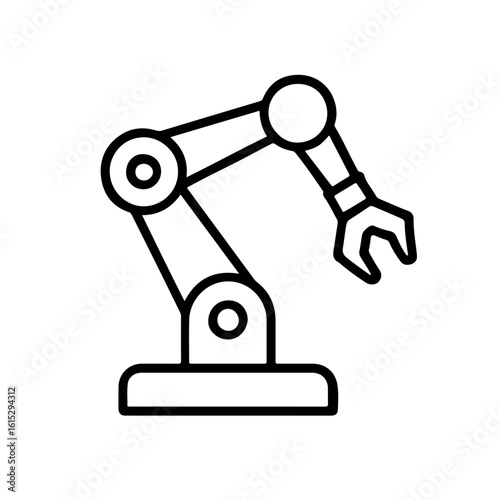 Industrial Robot Arm Outline Icon