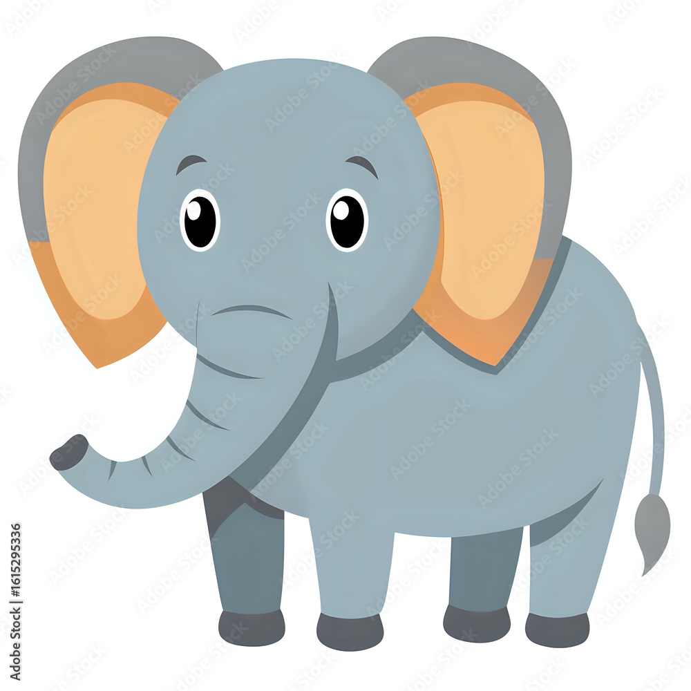 Naklejka premium elephant cartoon, illustration white background