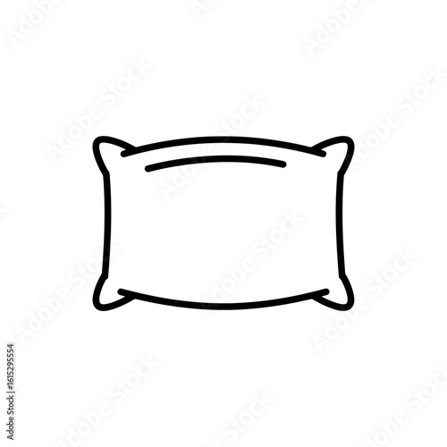 Silk Pillowcase Icon in Thin Linear Black Style