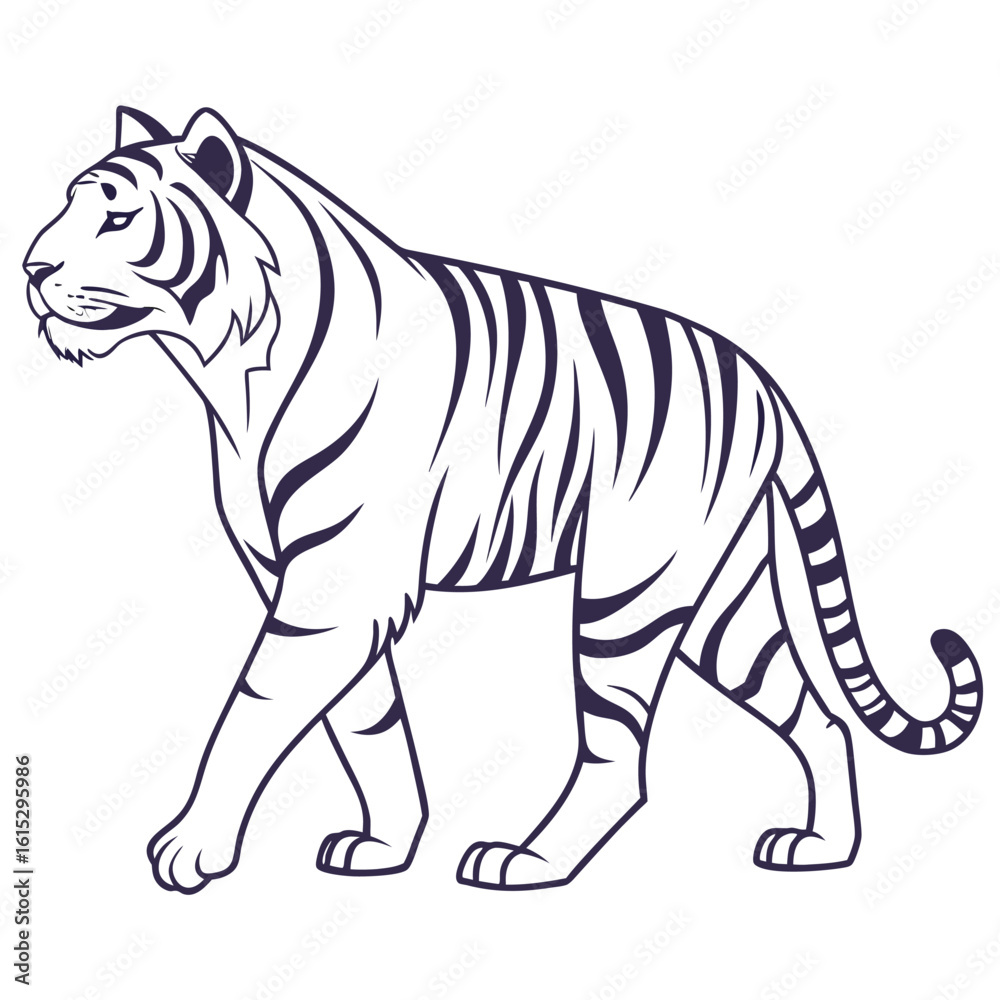 Obraz premium Cute striped zebra cartoon vector illustration of a wild safari animal