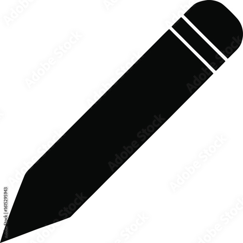 pencil silhouette vector icon on white background