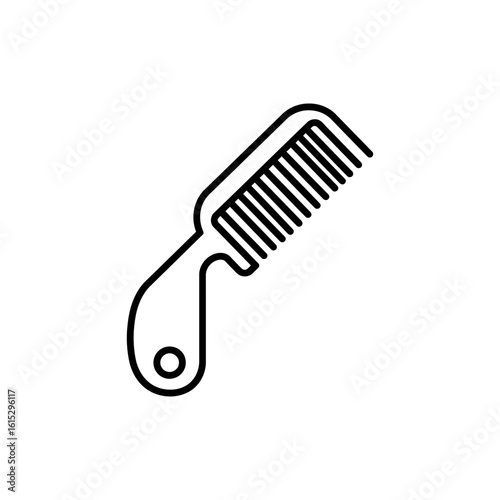 Minimalist Mustache Comb Icon in Line Style