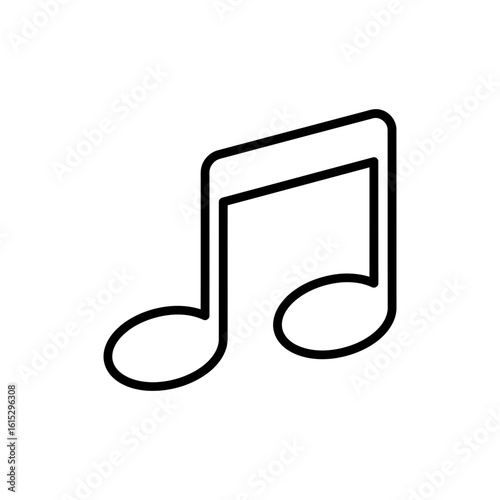 Thin Line Icon of Spa Music Note Symbol