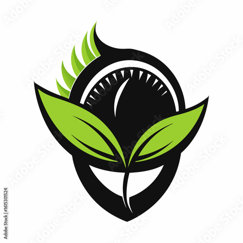 Green Leaf Speedometer Logo Design.