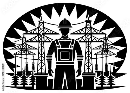 Electrical Grid Technician & Power Substation Systems Diagram