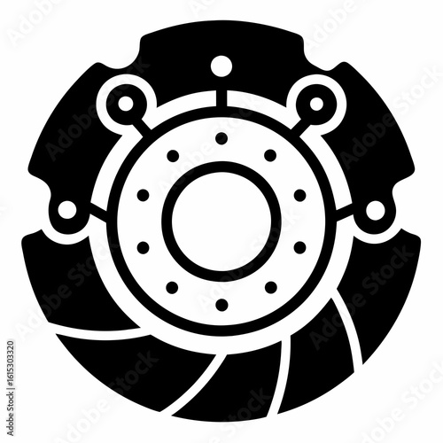 Stylized Black Clutch Disc Icon.